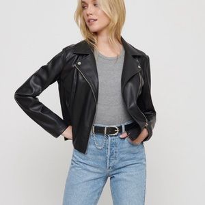 DYNAMITE Faux Leather Moto Jacket